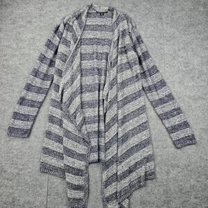 Barefoot Dreams Cardigan Womens L/XL Striped Bamboo Chic Lite Knit Waterfall